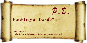 Puchinger Dukász névjegykártya